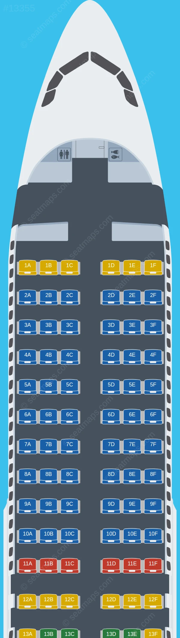 Jazeera Airways Airbus A320-200 V.3 seatmap preview