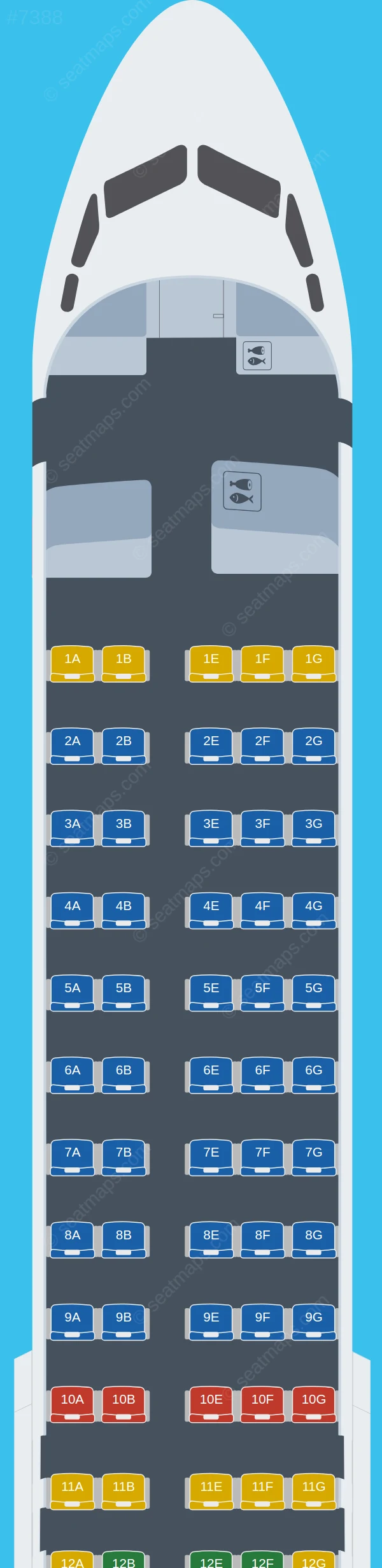 Alliance Airlines Fokker 100 seatmap preview