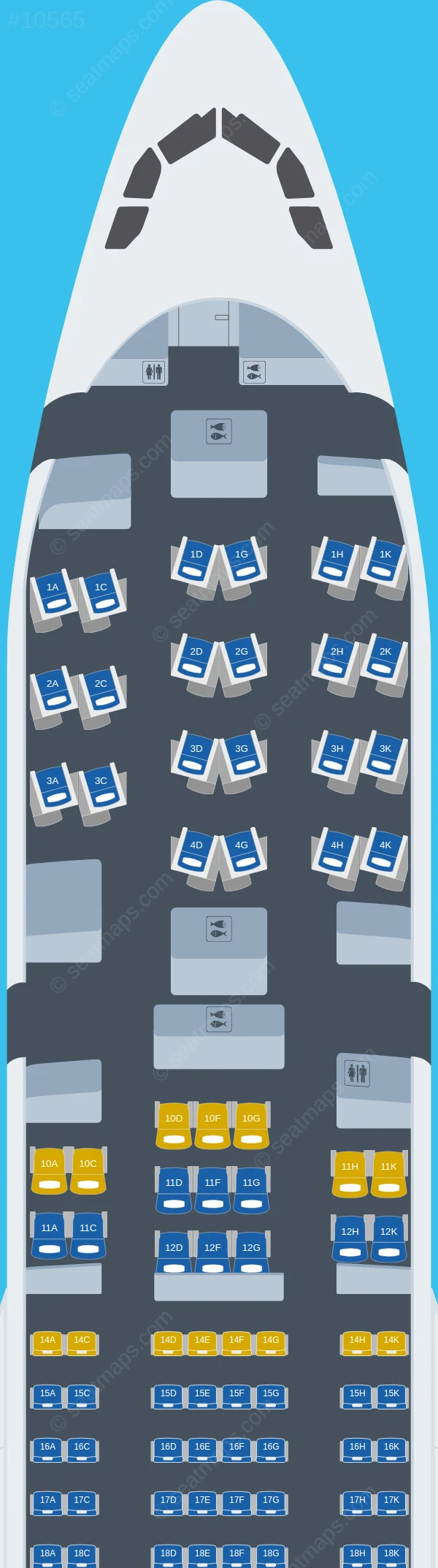 Discover Airlines Airbus A330-200 V.1 seatmap preview