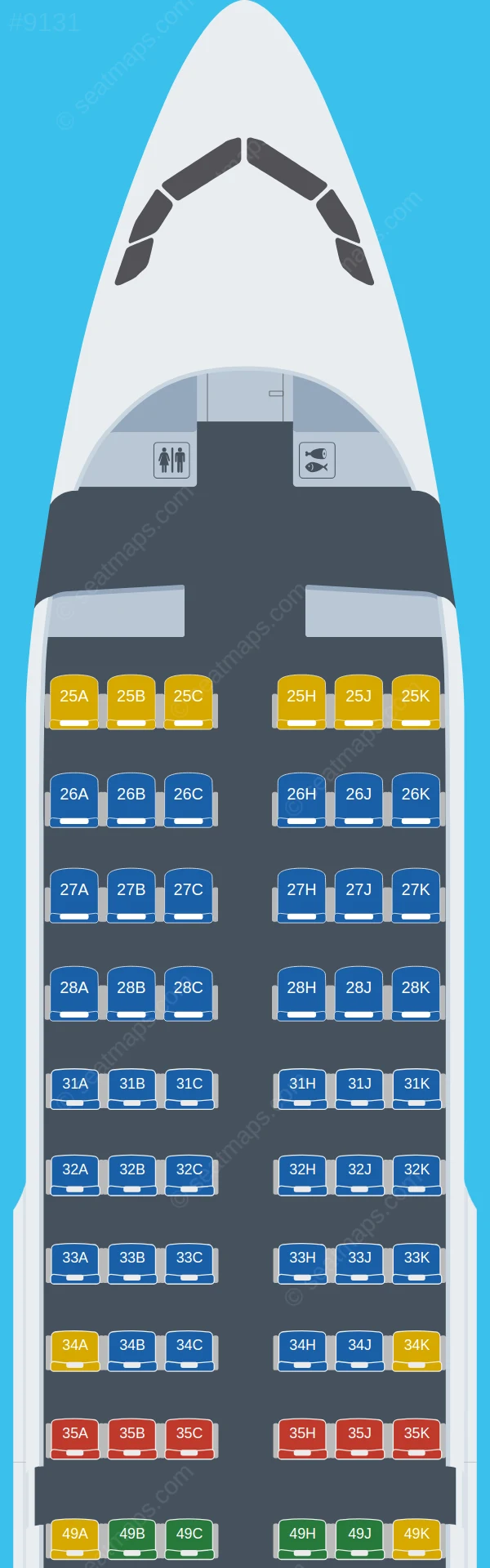 China Southern Airbus A319-100 seatmap preview