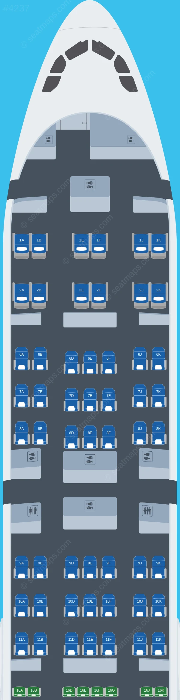 Hi Fly Malta Airbus A340-300 V.1 seatmap preview