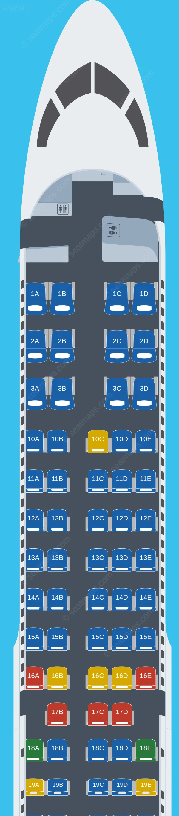 Delta Airbus A220-300 seatmap preview