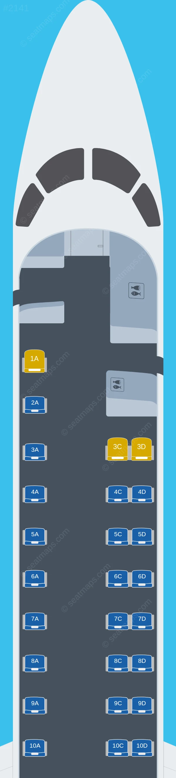 United Embraer ERJ 145 seatmap preview