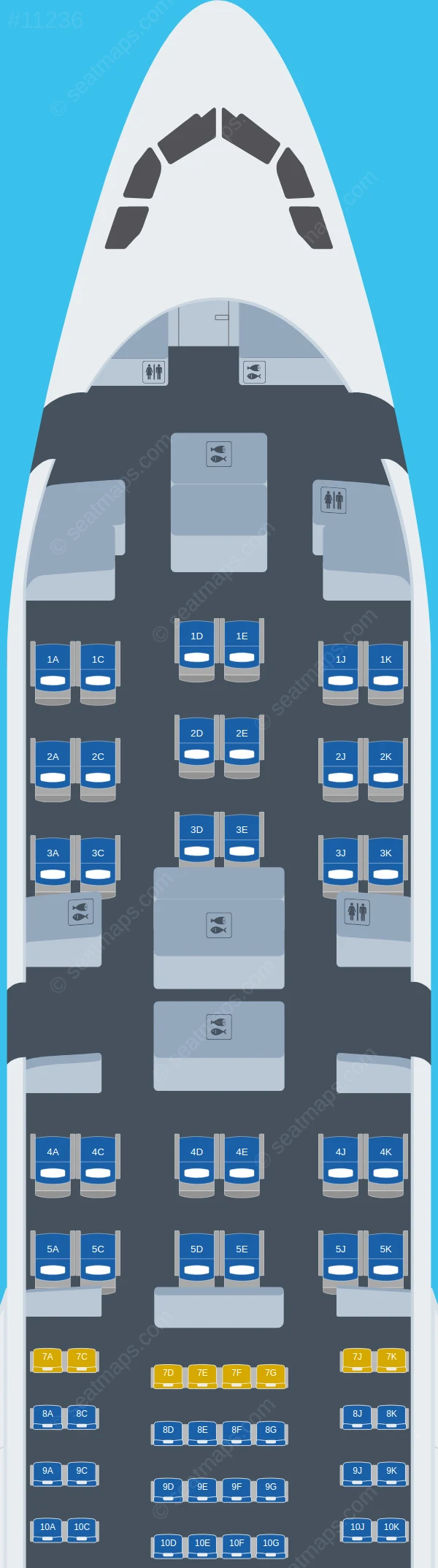 RwandAir Airbus A330-200 V.2 seatmap preview
