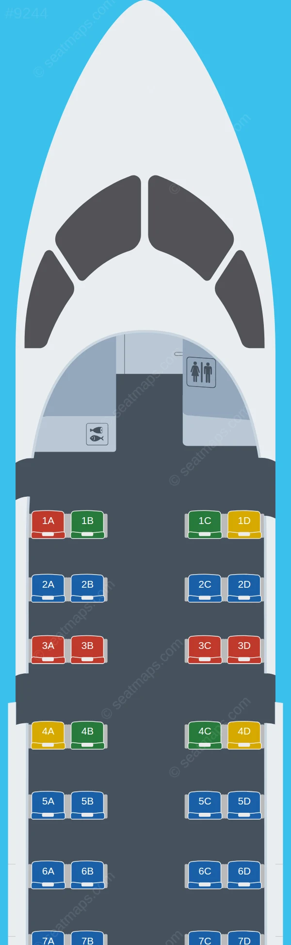 Air Kiribati De Havilland Q100 seatmap preview