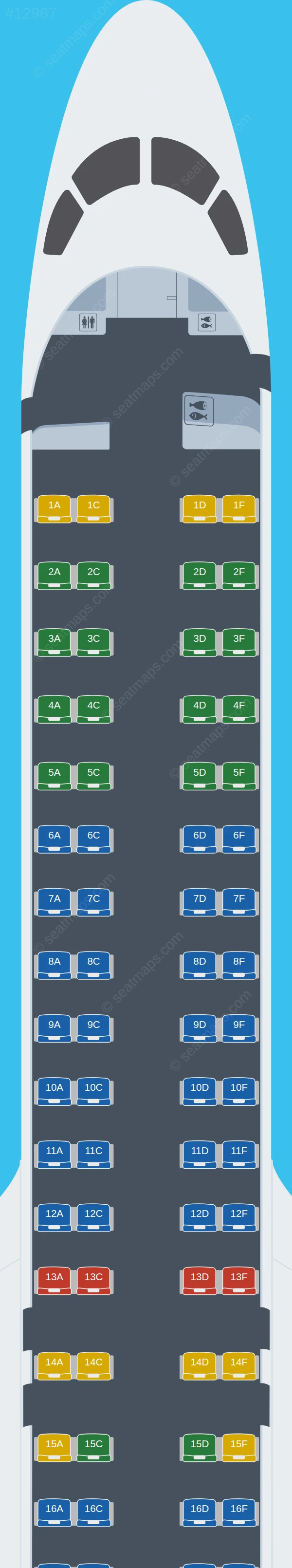Airlink Embraer E195 E2 seatmap preview