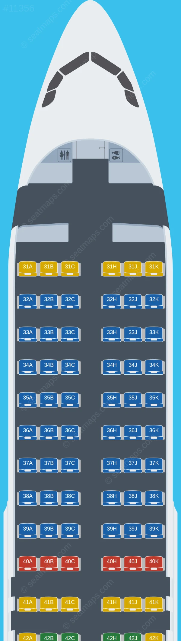 Thai Airways International Airbus A320-200 V.2 seatmap preview