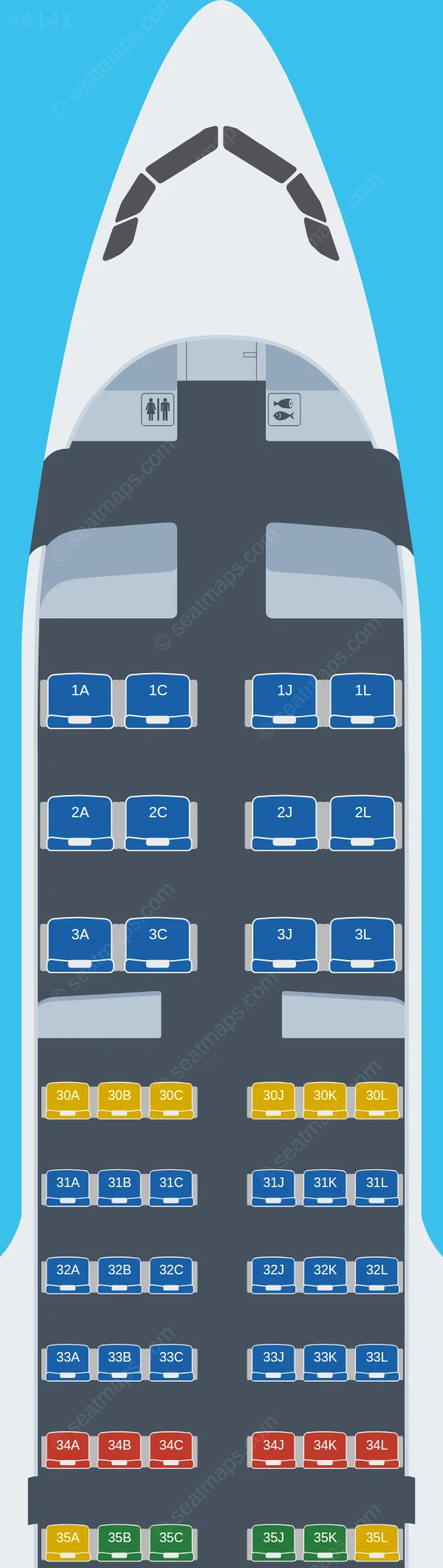 Saudia Airbus A320-200 V.2 seatmap preview