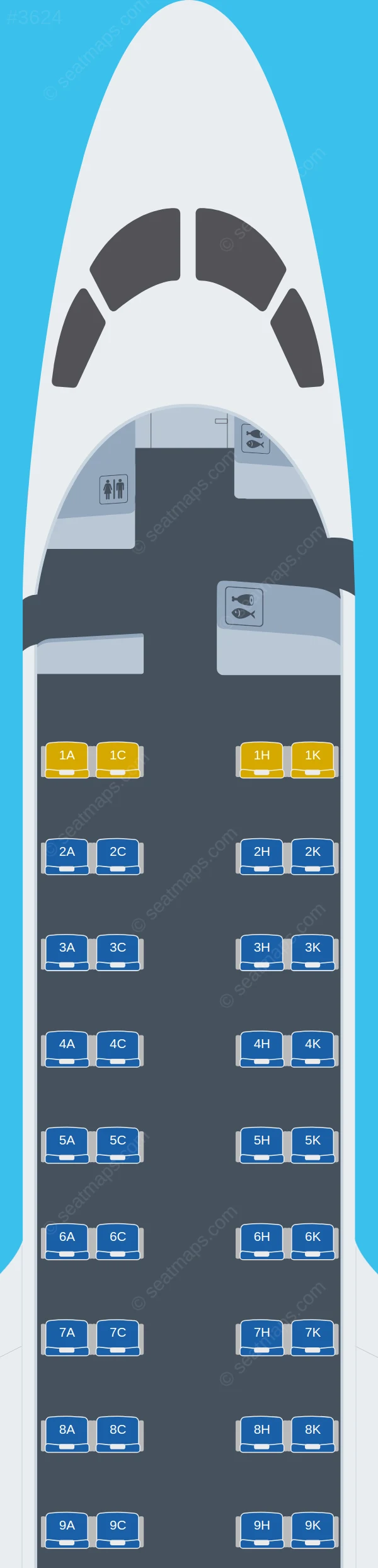 Japan Airlines - JAL Embraer E170 seatmap preview