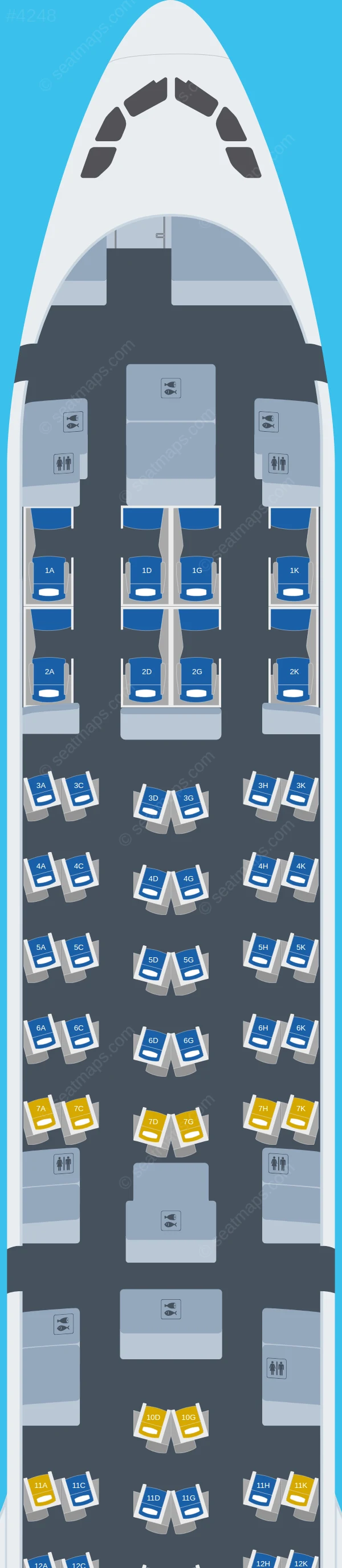 Lufthansa Airbus A340-600 V.2 seatmap preview