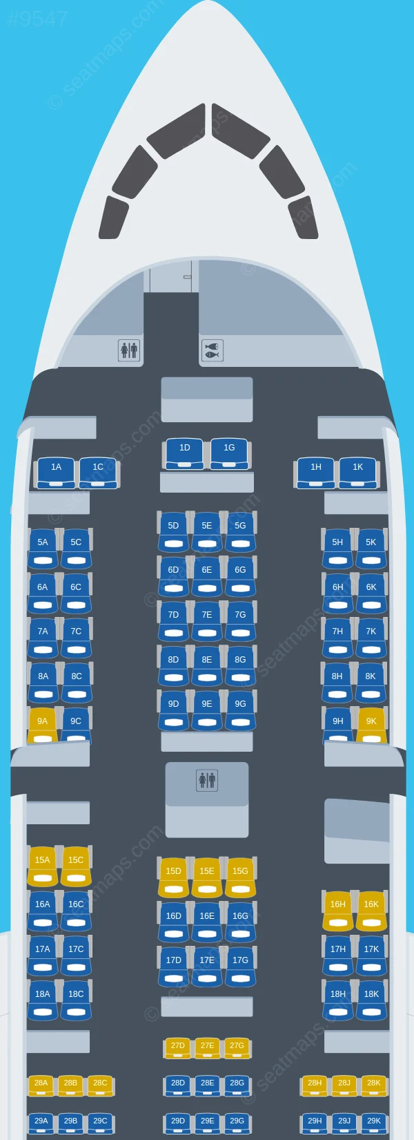 Japan Airlines - JAL Boeing 787-8 V.3 seatmap preview