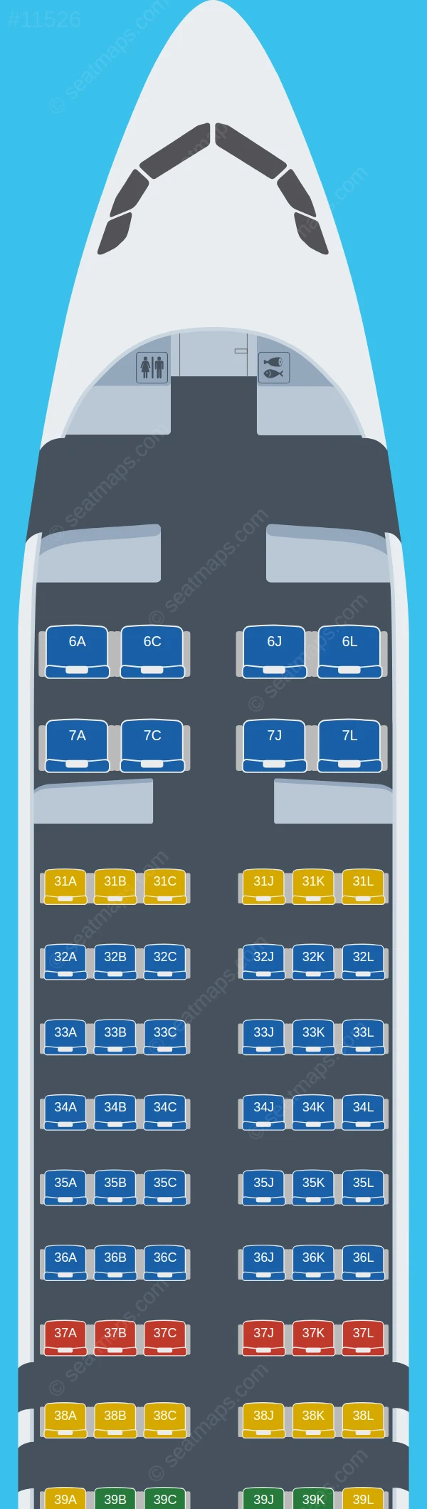 China Eastern Airbus A320neo V.1 seatmap preview