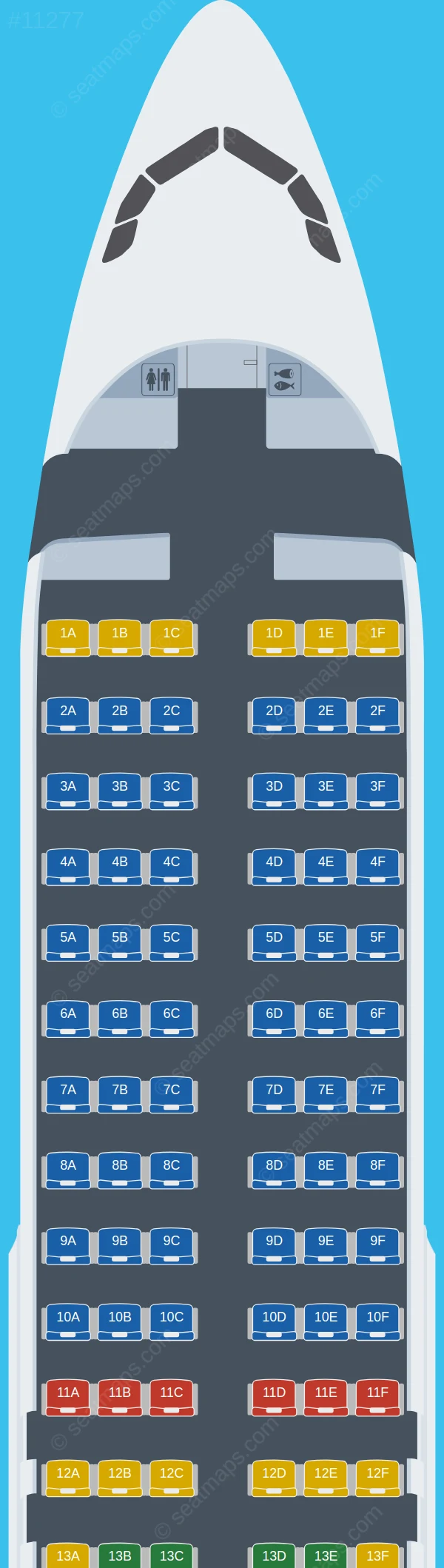 Lauda Europe Airbus A320-200 seatmap preview