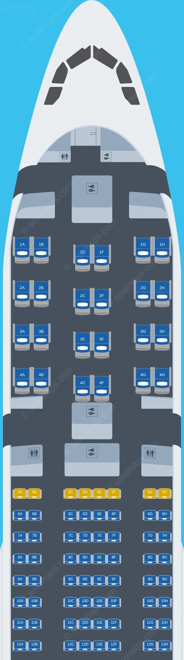 HiSky Europe Airbus A330-200 seatmap preview