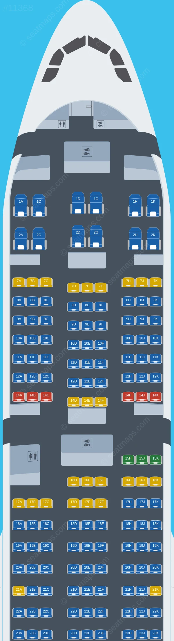 Air Transat Airbus A330-300 V.3 seatmap preview
