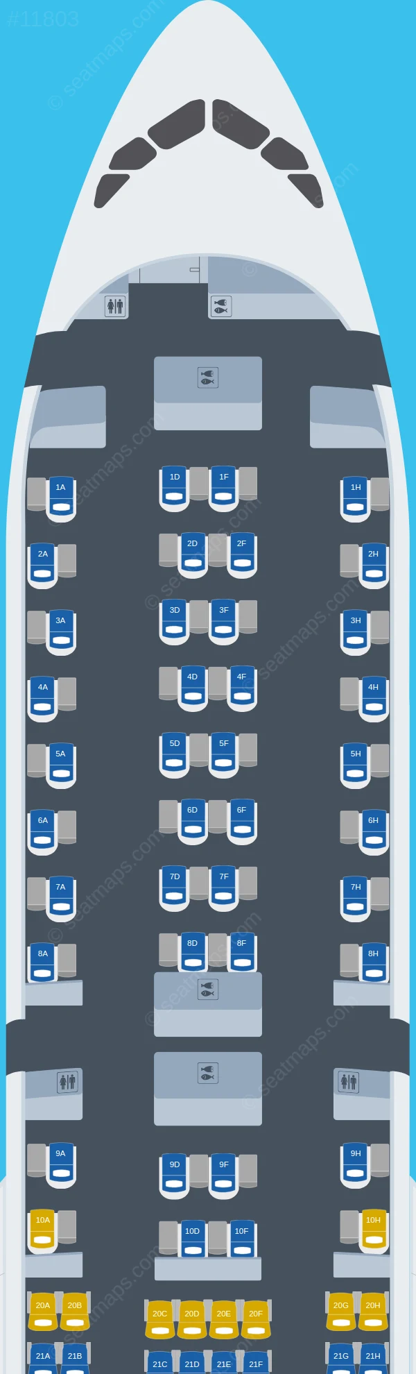 Malaysia Airlines Airbus A350-900 V.2 seatmap preview