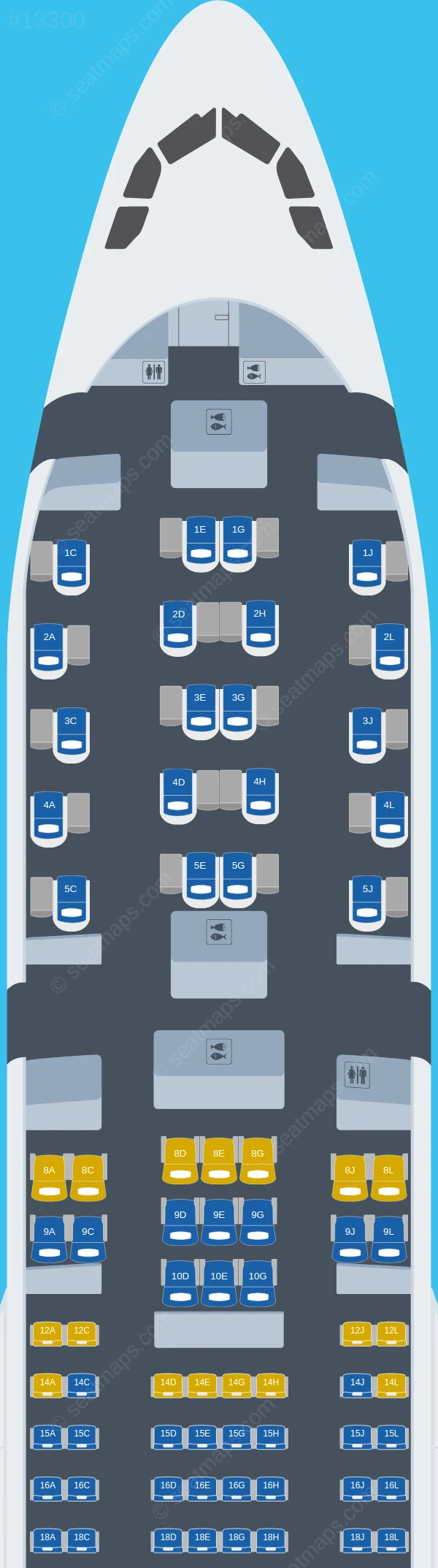 Arkia Airbus A330-200  V.1 seatmap preview