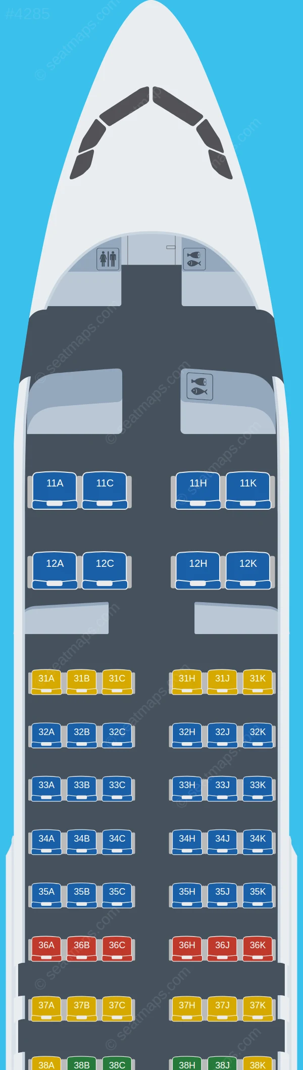 Hong Kong Airlines Airbus A320-200 V.1 seatmap preview
