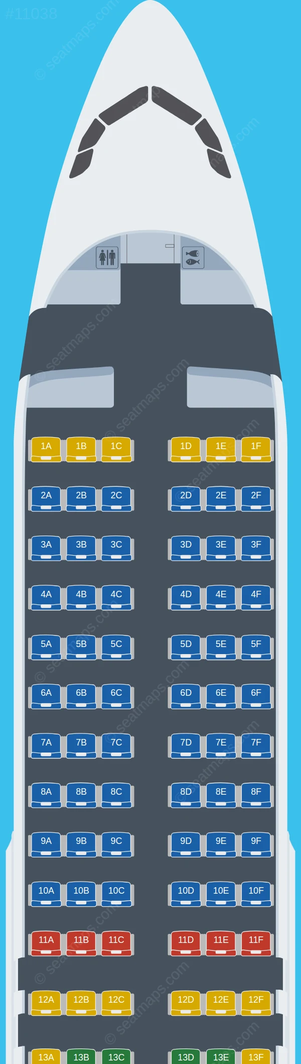 TransNusa Airbus A320-200 seatmap preview