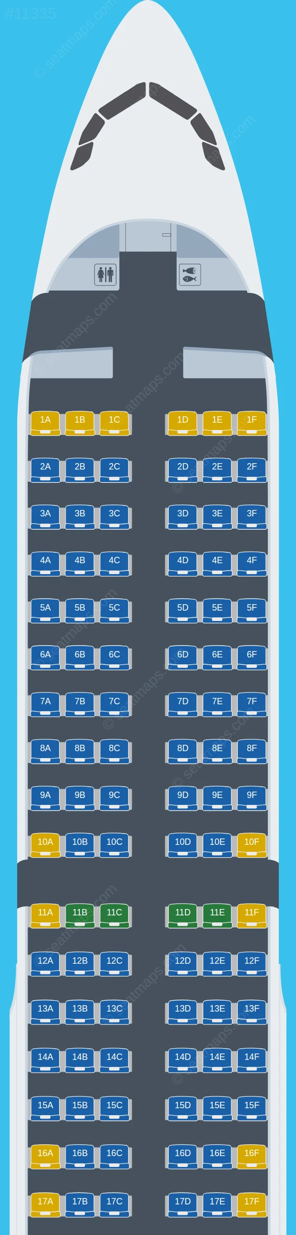 Heston Airlines Airbus A321-200 seatmap preview