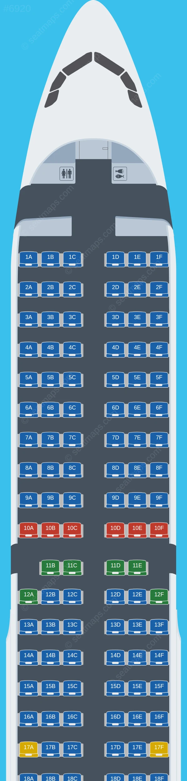 HK Express Airbus A321-200 seatmap preview