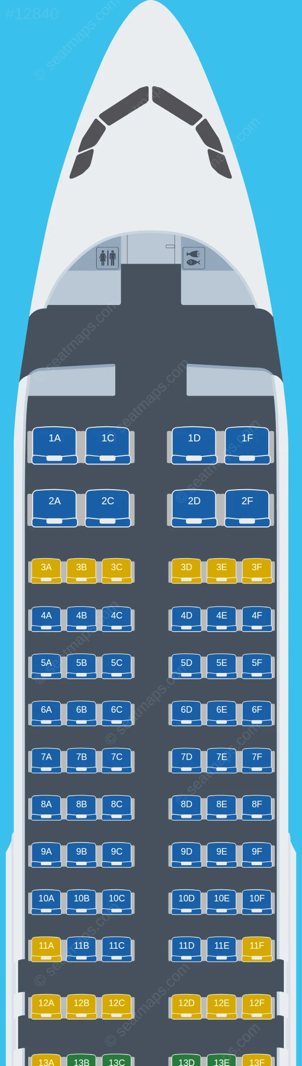 Vietravel Airlines Airbus A320-200 seatmap preview