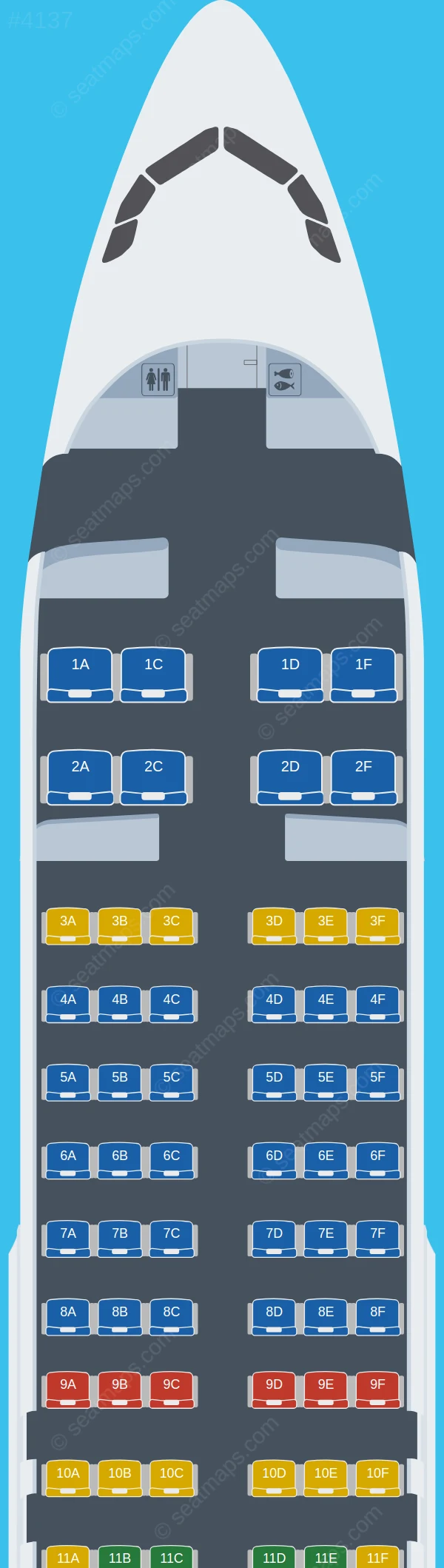 Tianjin Airlines Airbus A320-200 V.4 seatmap preview