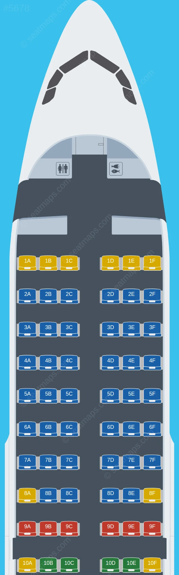 Bangkok Airways Airbus A319-100 V.2 seatmap preview