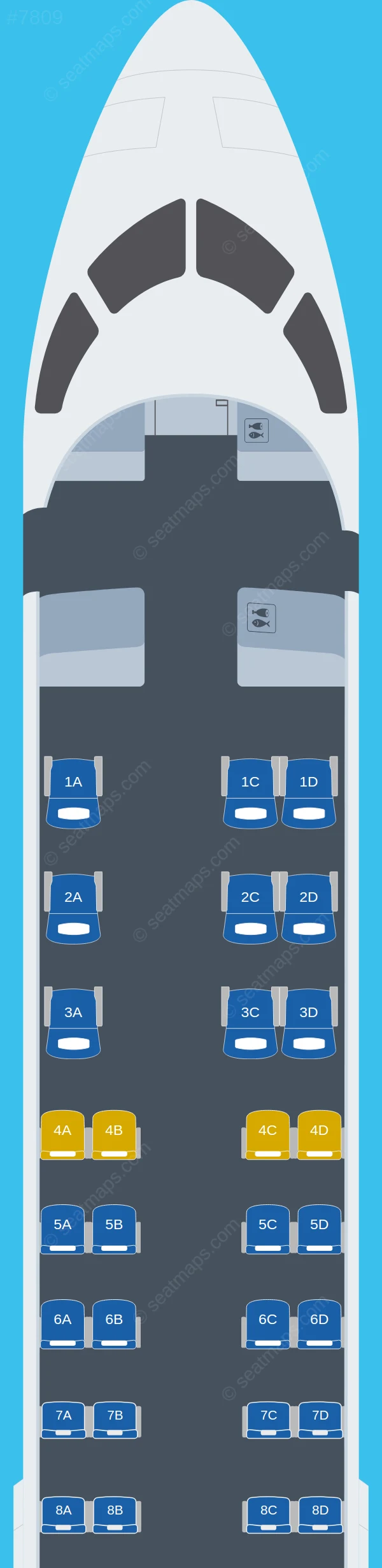 SkyWest Airlines Bombardier CRJ700 V.1 AA seatmap preview