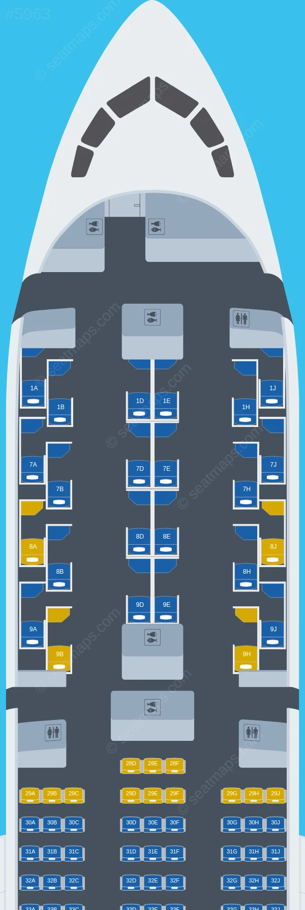 Korean Air Boeing 787-9 V.1 seatmap preview