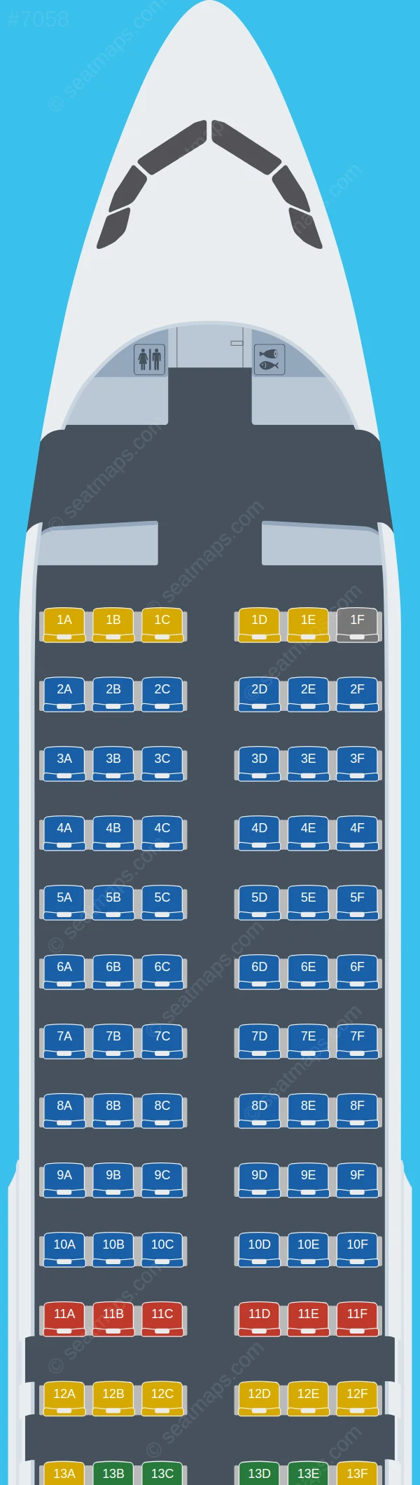Nesma Airlines (Egypt) Airbus A320-200 V.1 seatmap preview