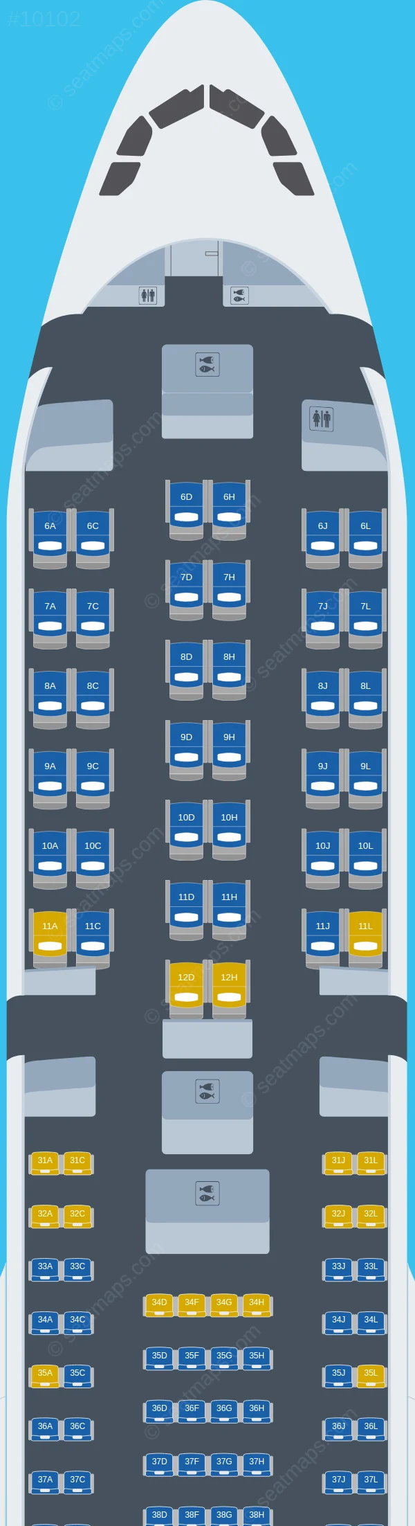 China Eastern Airbus A330-300 V.1 seatmap preview