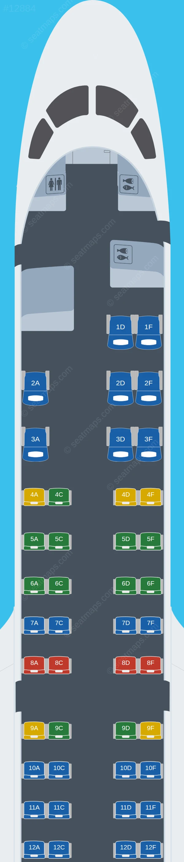 Virgin Australia Regional Embraer E190 E2 seatmap preview