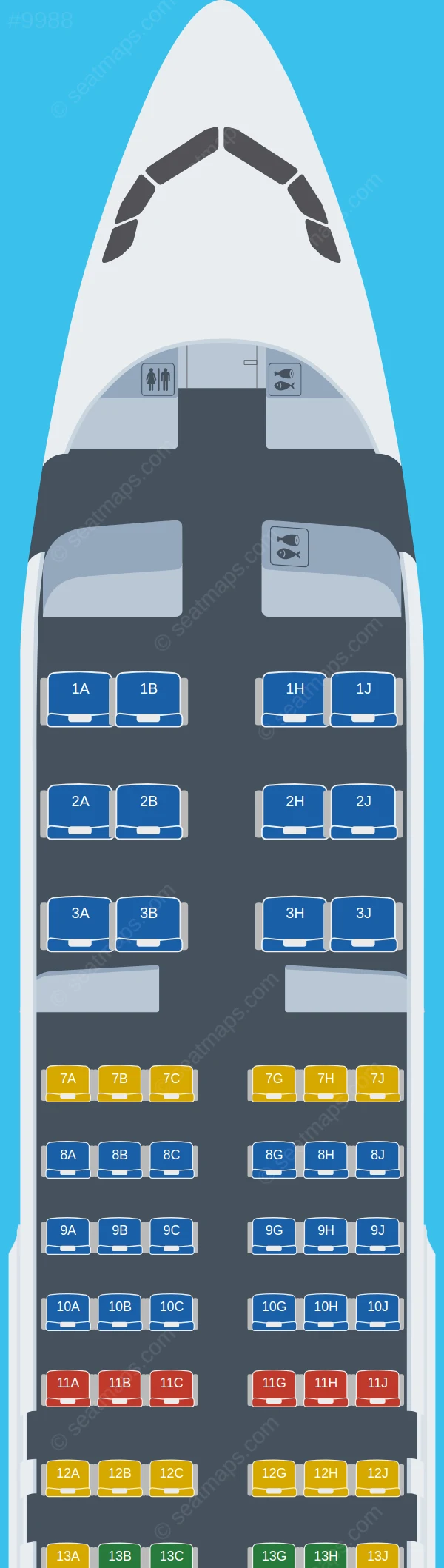 Royal Jordanian Airbus A320-200 V.1 seatmap preview