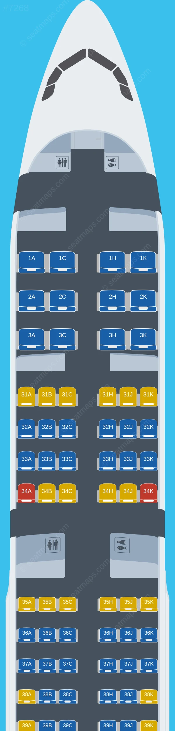 China Southern Airbus A321-200 V.4 seatmap preview
