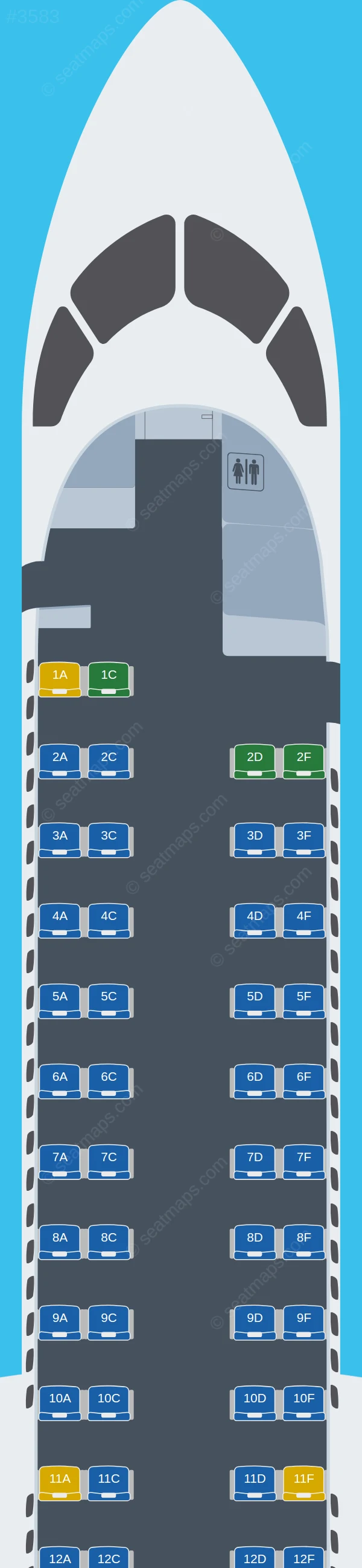 Luxair De Havilland Q400 seatmap preview