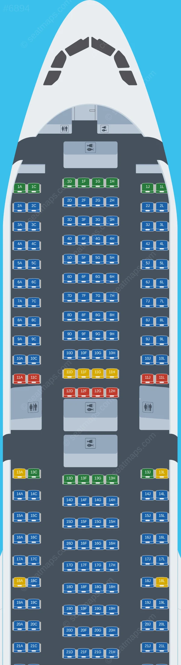 Iberojet Airbus A330-300 seatmap preview