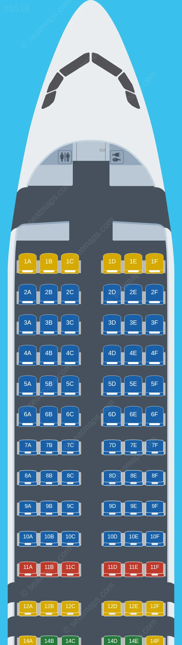 Iberia Airbus A320neo seatmap preview