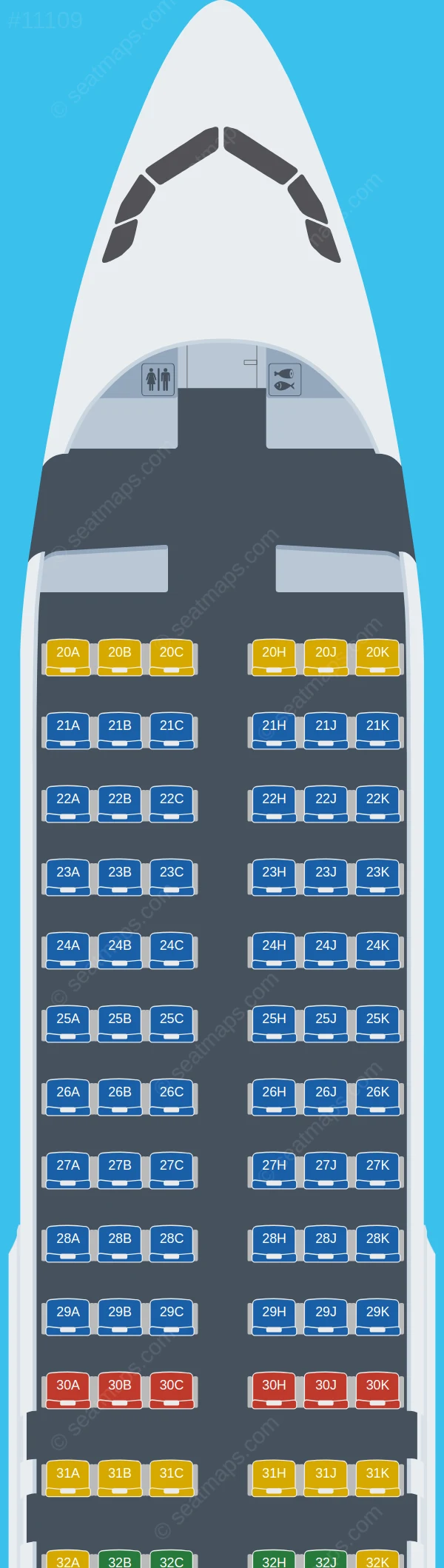 Egyptair Airbus A320-200 V.1 seatmap preview