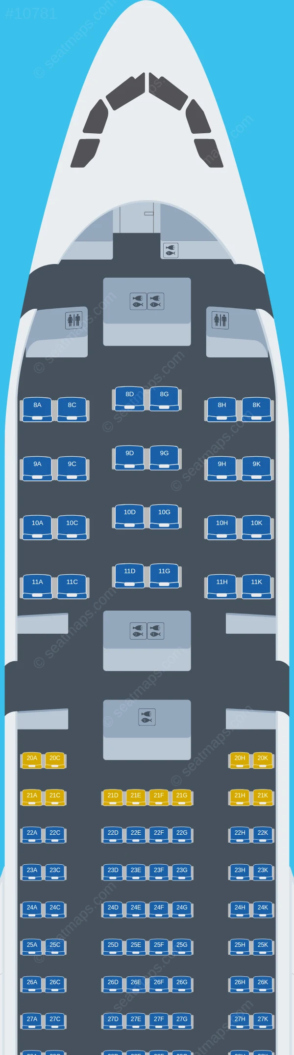 Fly Oya Airbus A330-200 seatmap preview