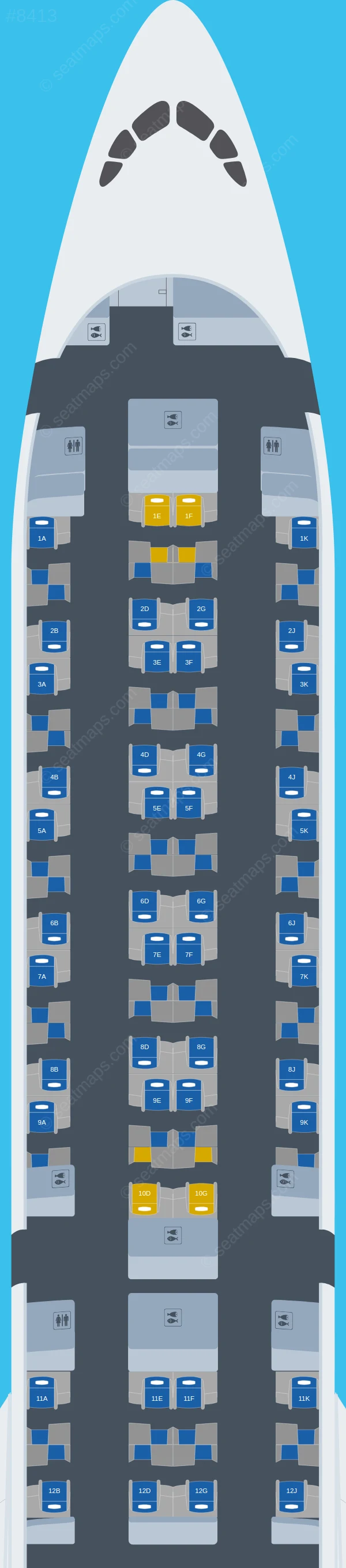 Qatar Airways Airbus A350-1000 V.1 seatmap preview