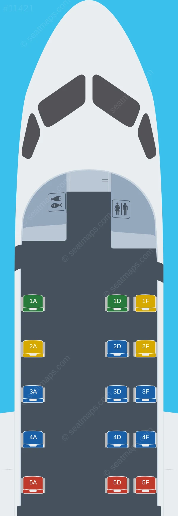 Southern Airways Express Saab S340 seatmap preview