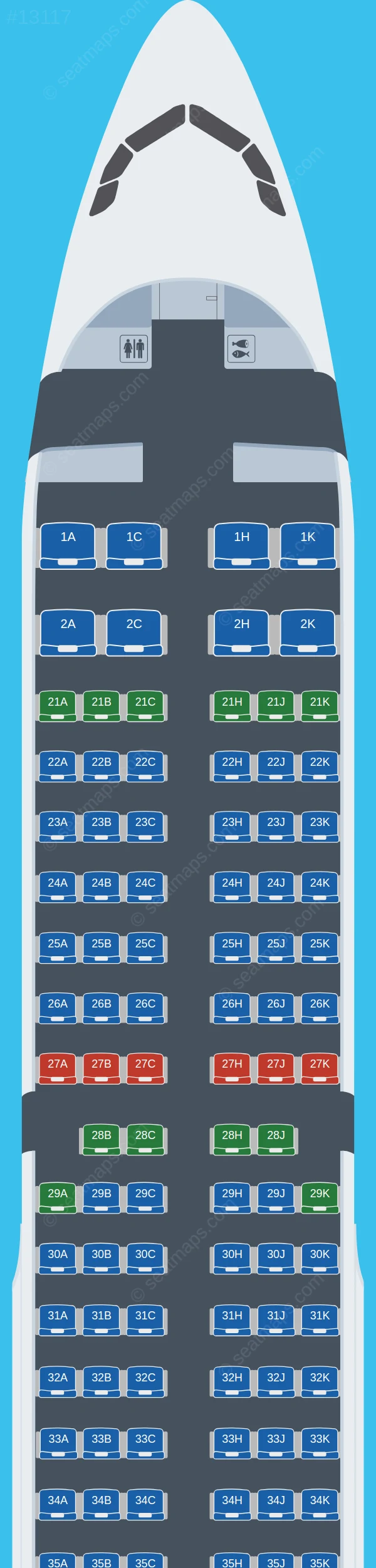 Sun PhuQuoc Airways Airbus A321-200 seatmap preview