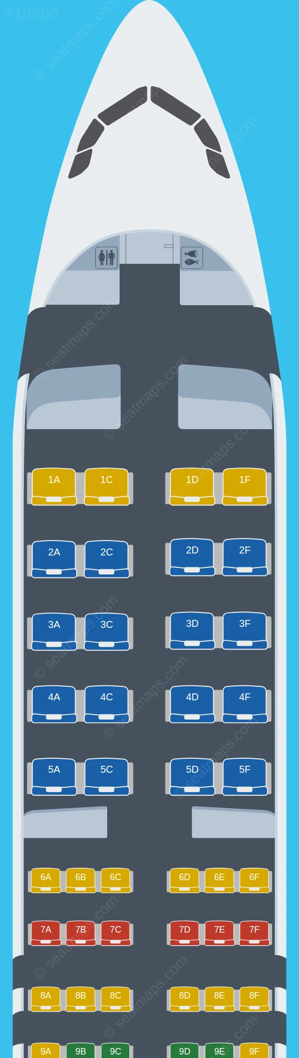 Druk Air Airbus A320neo seatmap preview