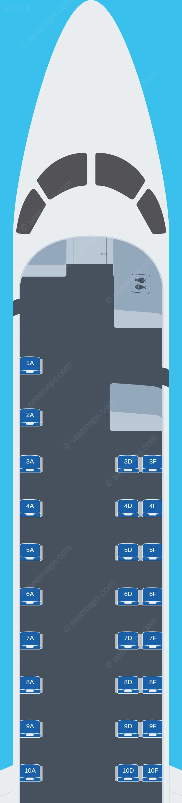 Western Air Embraer ERJ 145 seatmap preview