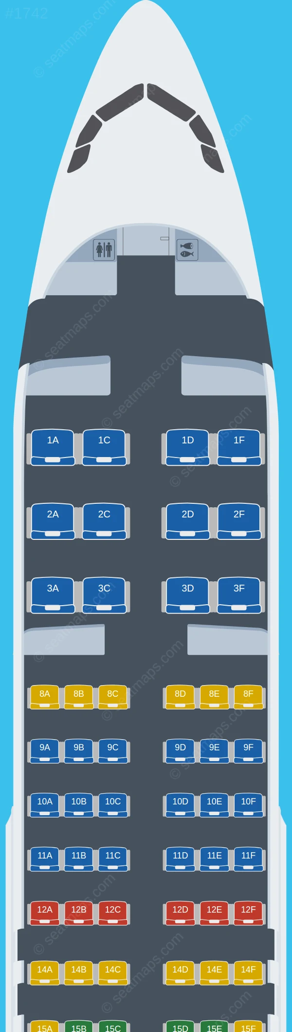Qatar Airways Airbus A320-200 V.1 seatmap preview