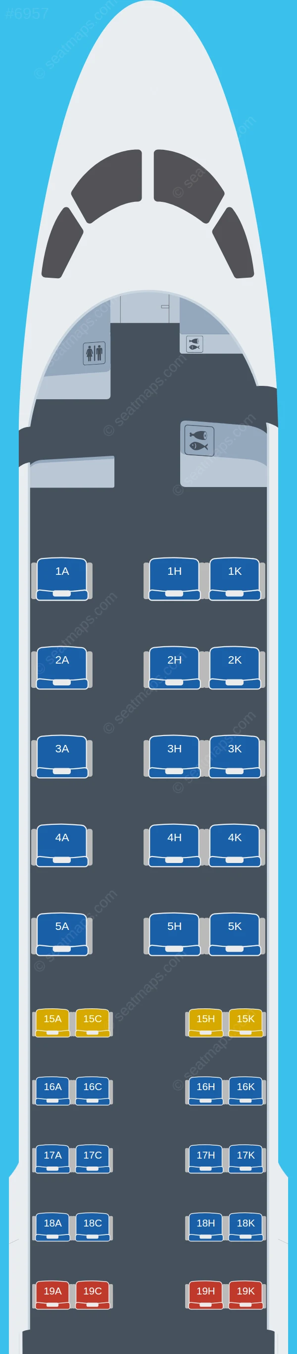 J-Air Embraer E190 seatmap preview