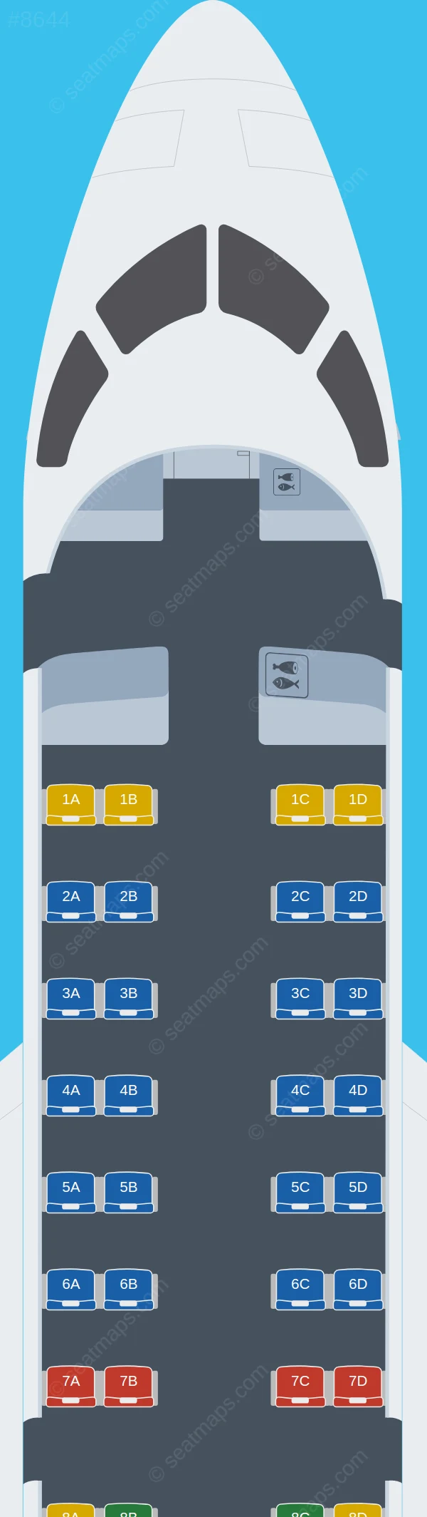 Proflight Zambia Bombardier CRJ100 seatmap preview