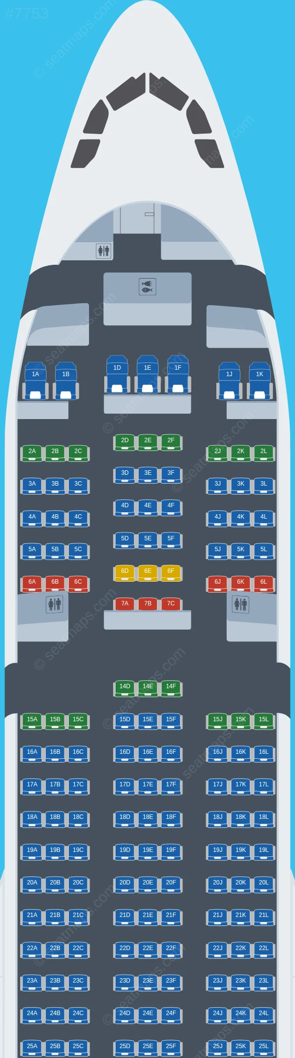 Nordwind Airlines Airbus A330-200 V.1 seatmap preview