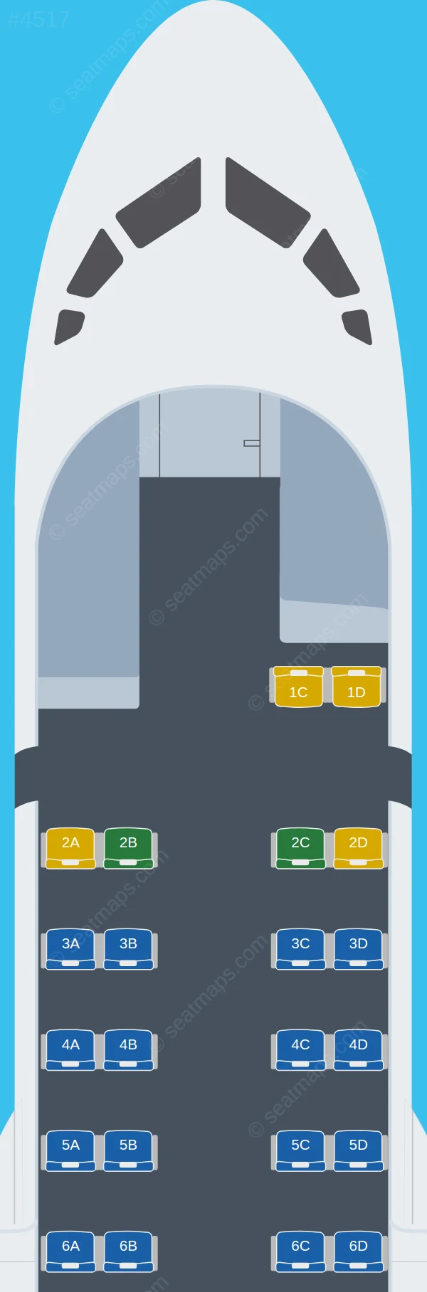 MAP Linhas Aéreas ATR 42-500 seatmap preview